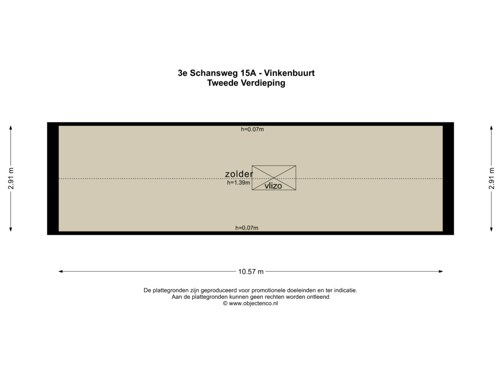 View floorplan of TWEEDE VERDIEPING of 3e Schansweg 15-A