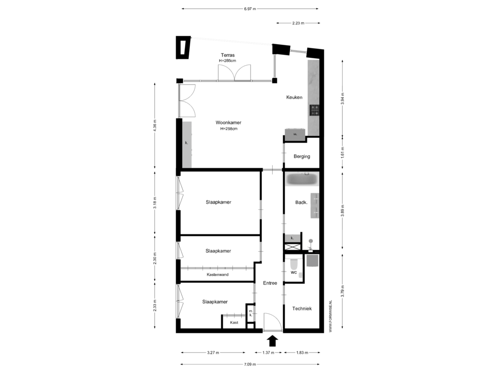 View floorplan of First floor of Sprinklerstraat 53