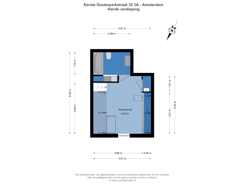 Bekijk plattegrond van 4e_verd van Eerste Oosterparkstraat 35-3A