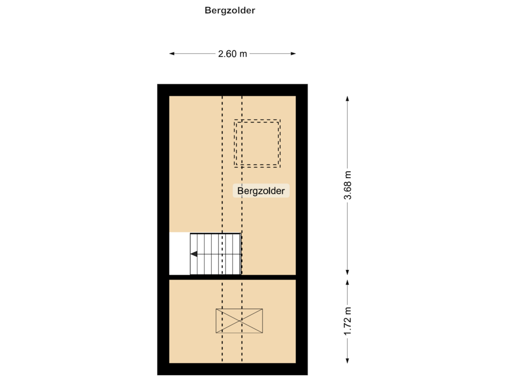 Bekijk plattegrond van Bergzolder van Springweg 19