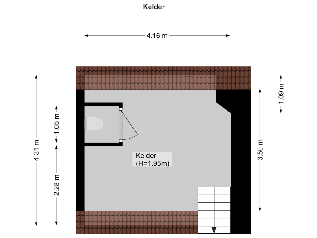 Bekijk plattegrond van Kelder 2 van Springweg 19