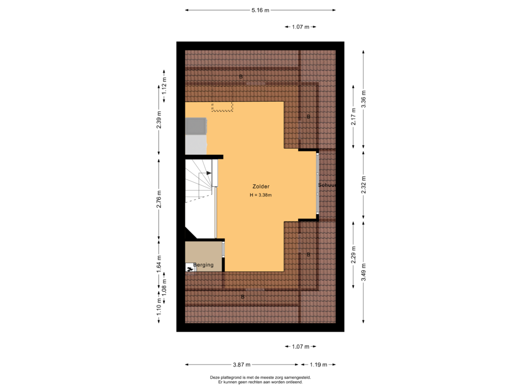 View floorplan of Zolder of Driehuizenpark 79