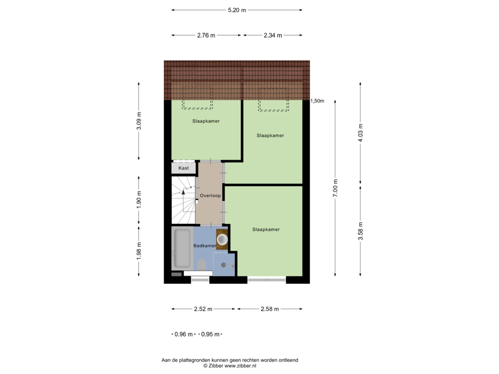 View floorplan of Eerste Verdieping of Azuurblauw 32