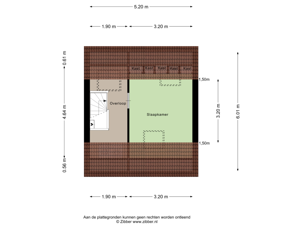 View floorplan of Tweede Verdieping of Azuurblauw 32