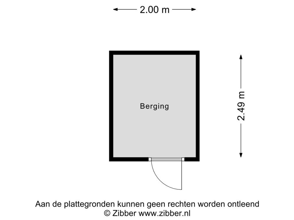 View floorplan of Berging of Azuurblauw 32