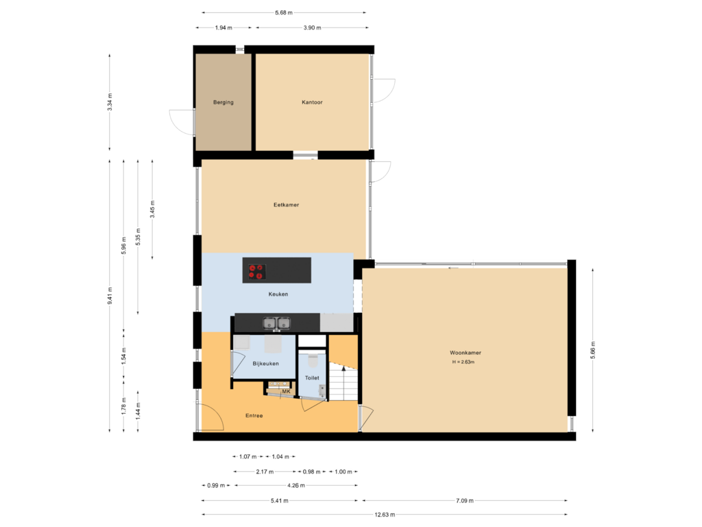 Bekijk plattegrond van Begane grond van Hollywoodlaan 87