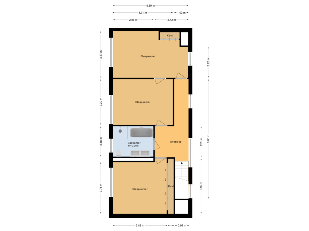 Bekijk plattegrond van Eerste verdieping van Hollywoodlaan 87