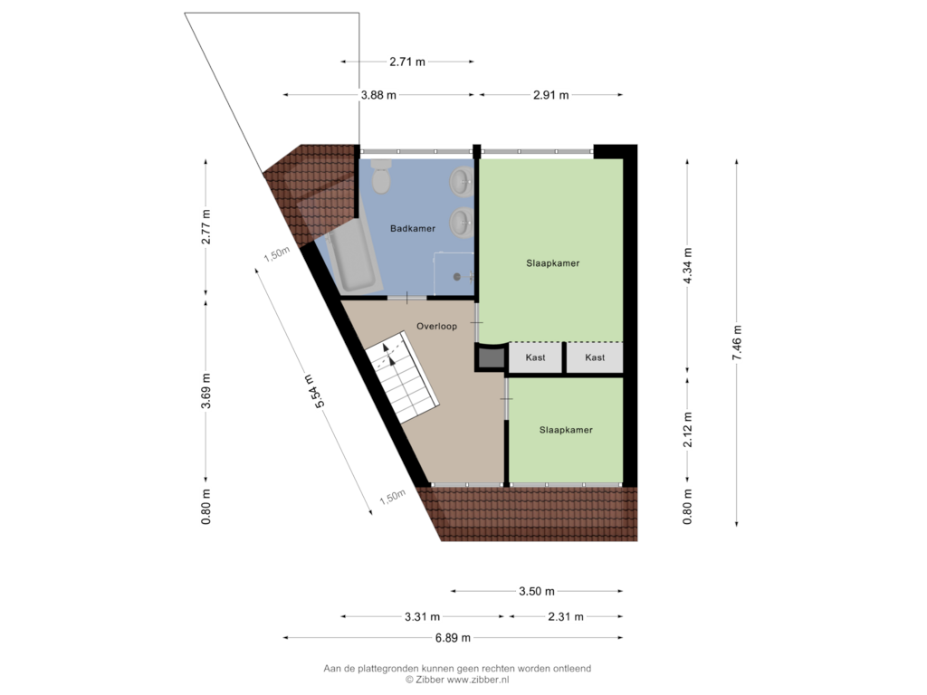 Bekijk plattegrond van Eerste Verdieping van Hendrik van Deventerstraat 6