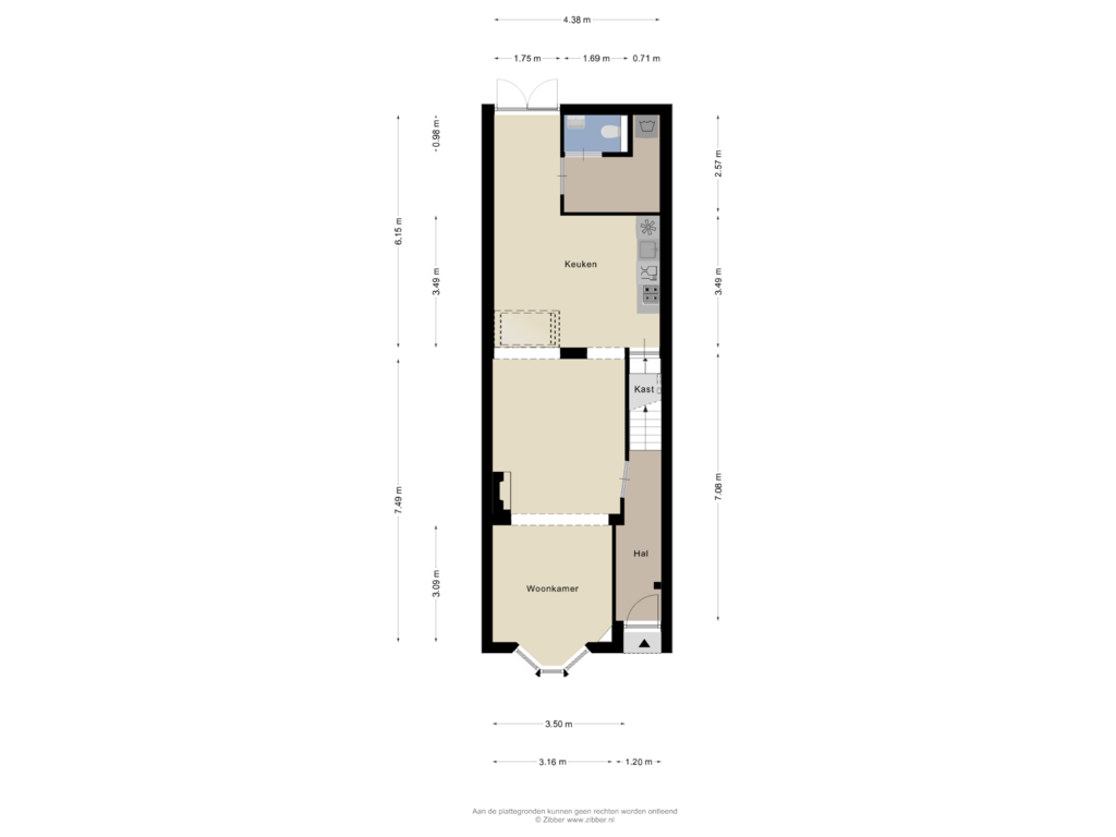 Bekijk plattegrond van begane grond van Lanciersstraat 142