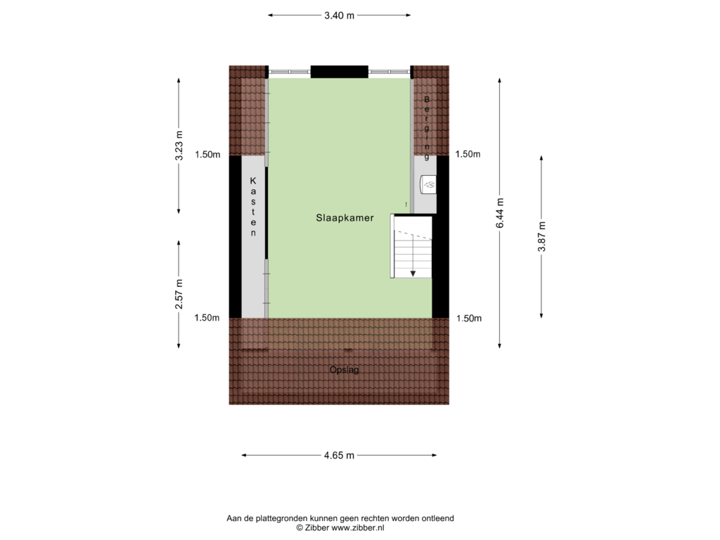 Bekijk plattegrond van zolder van Lanciersstraat 142