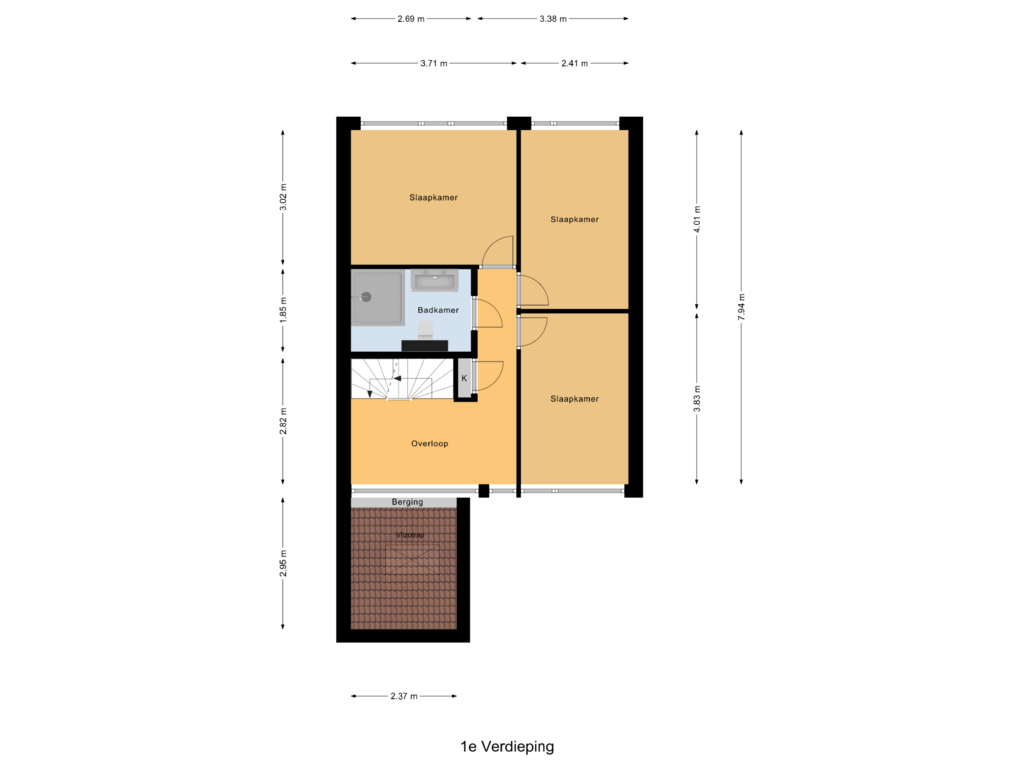 Bekijk plattegrond van 1e Verdieping van Populierendreef 926