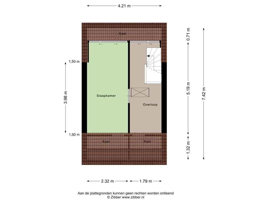 View floorplan of Tweede verdieping of Centauriestraat 41