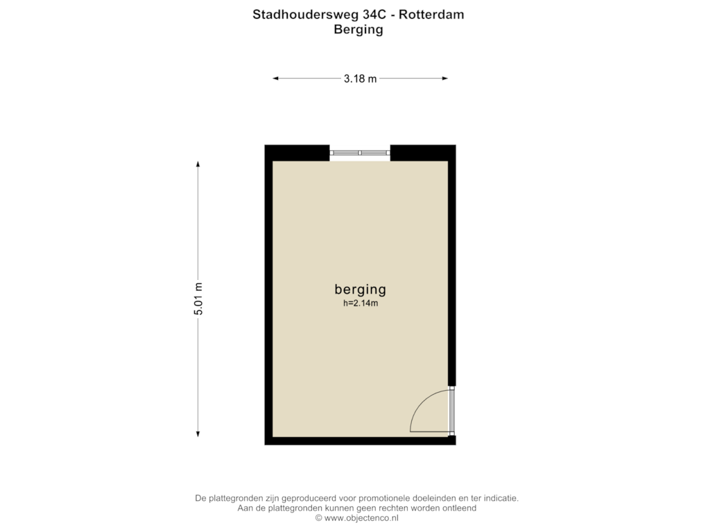 Bekijk plattegrond van BERGING van Stadhoudersweg 34-C