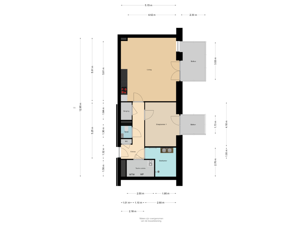 Bekijk plattegrond van Appartement CS,  bnr 65 van Gietijzer 16