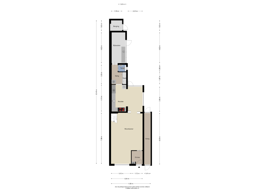 Bekijk plattegrond van Begane grond van Meelstraat 38