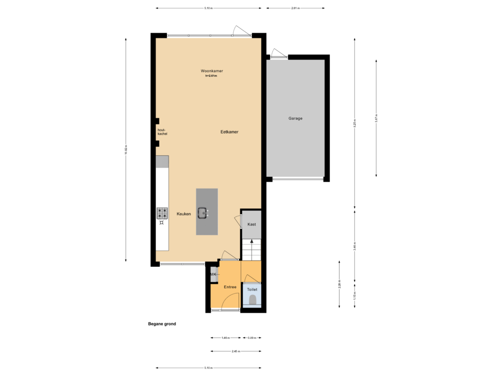 Bekijk plattegrond van Begane grond van Baetenburg 71