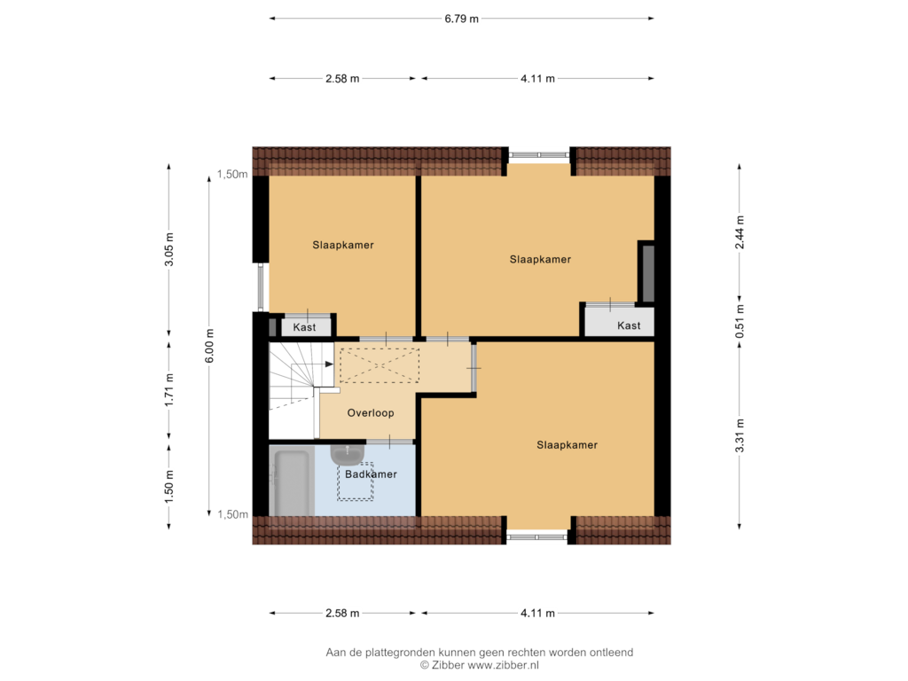 View floorplan of Eerste Verdieping of Burgemeester van de Heijdenstraat 8