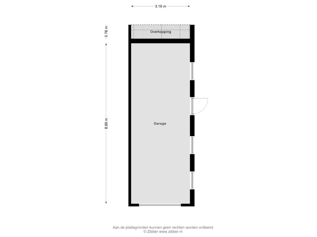 View floorplan of Garage of Burgemeester van de Heijdenstraat 8