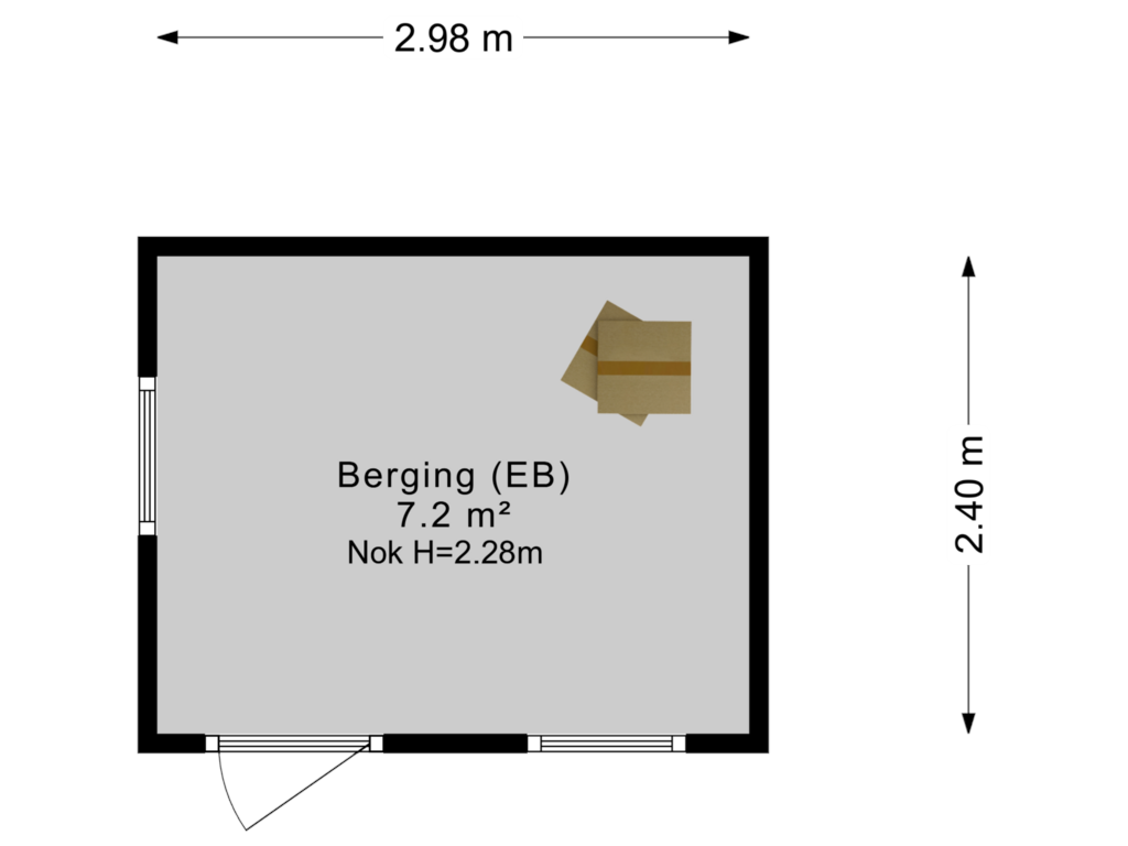 Bekijk plattegrond van Berging van Potgieterlaan 5-A