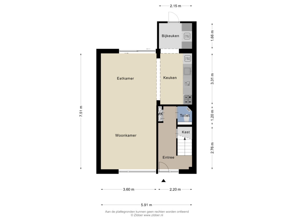 View floorplan of Begane grond of Middelwyk 220