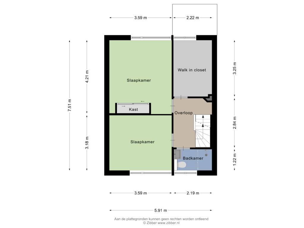 View floorplan of Eerste verdieping of Middelwyk 220