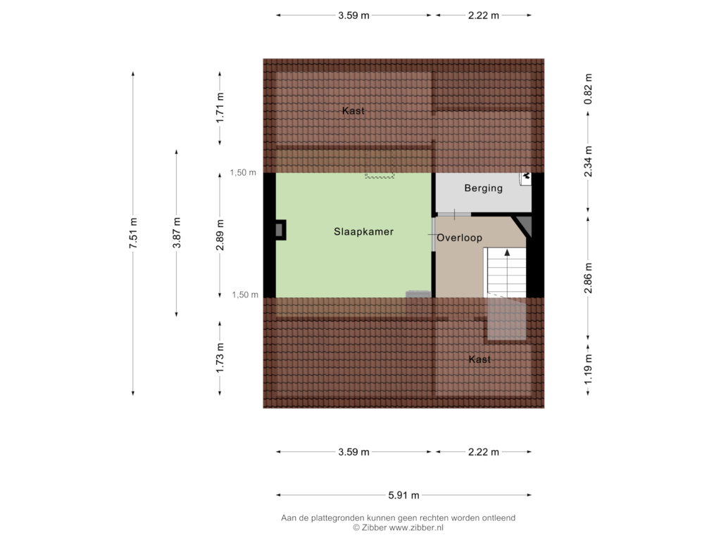 View floorplan of Tweede verdieping of Middelwyk 220