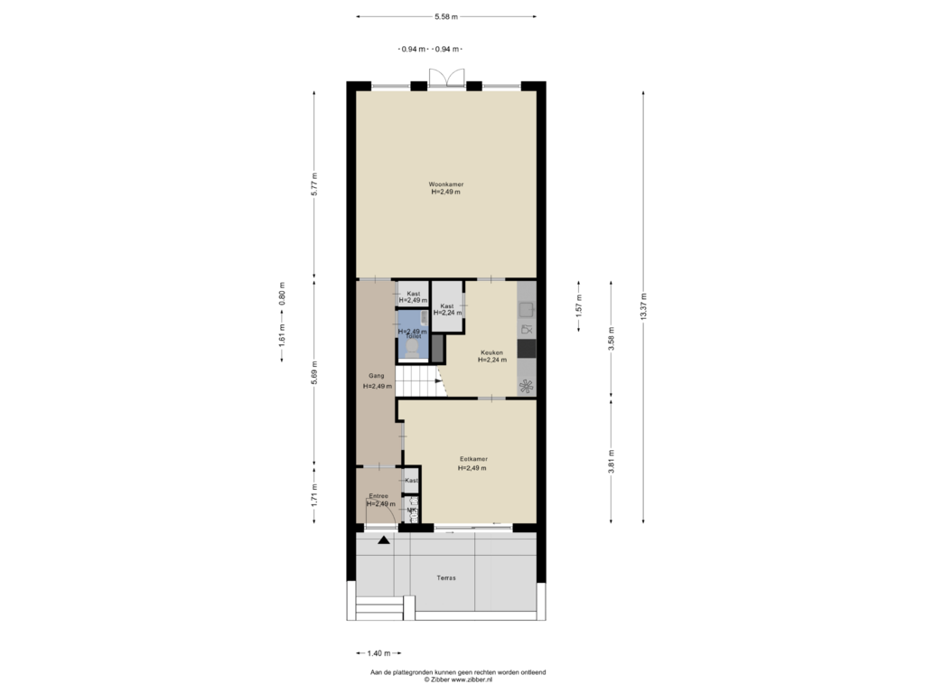 View floorplan of Eerste verdieping of De Passage 7