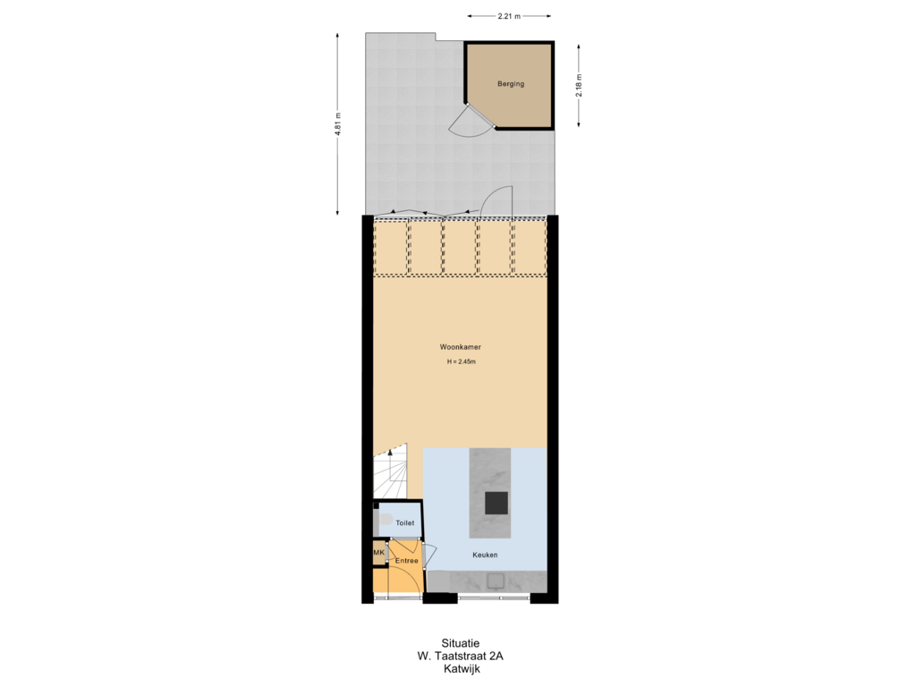 View floorplan of Situatie of W. Taatstraat 2-A