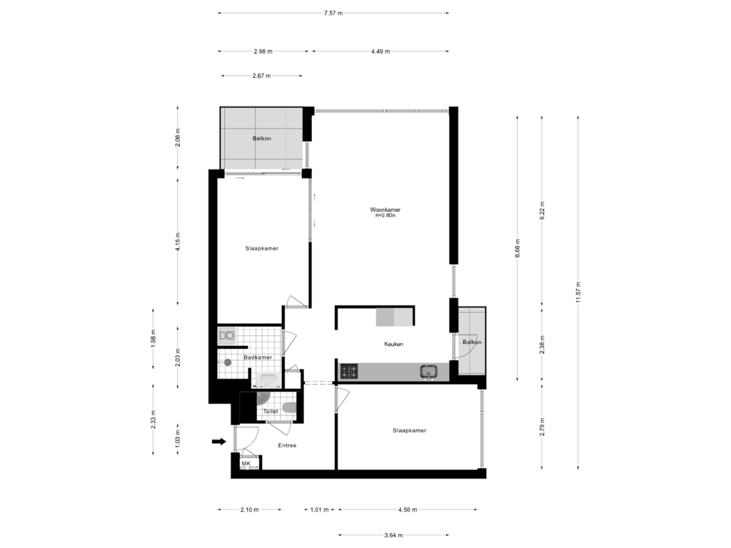 View floorplan of Appartement of de Greide 17