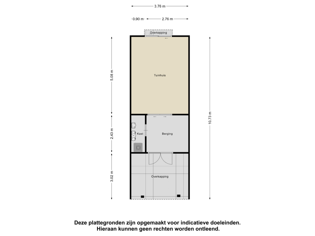 Bekijk plattegrond van Tuinhuis van Hoeksekade 68