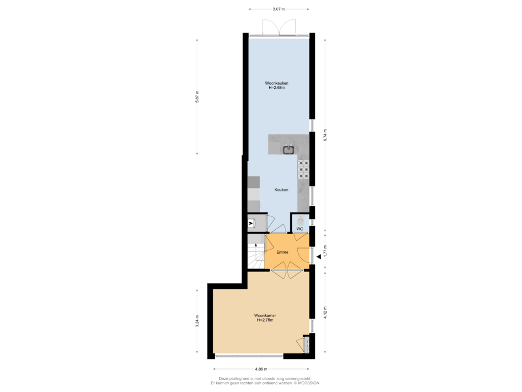 Bekijk plattegrond van Begane Grond van Zijlweg 284