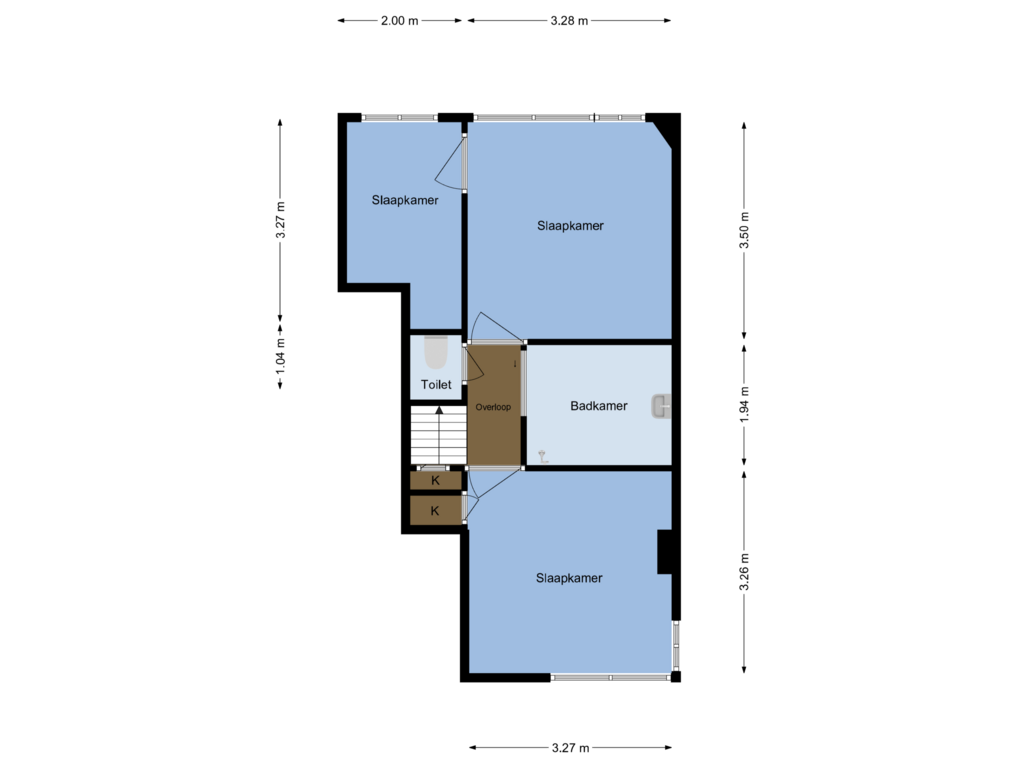 View floorplan of Verdieping 2 of Merwedekade 231-BSA