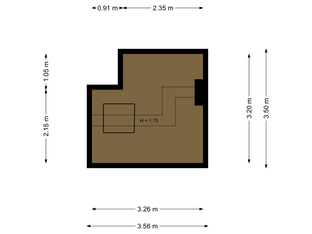 View floorplan of Vliering of Merwedekade 231-BSA