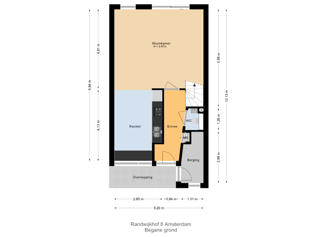 Bekijk plattegrond van Begane grond van Randwijkhof 8