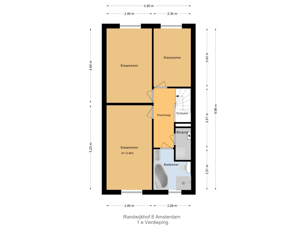 Bekijk plattegrond van 1e Verdieping van Randwijkhof 8