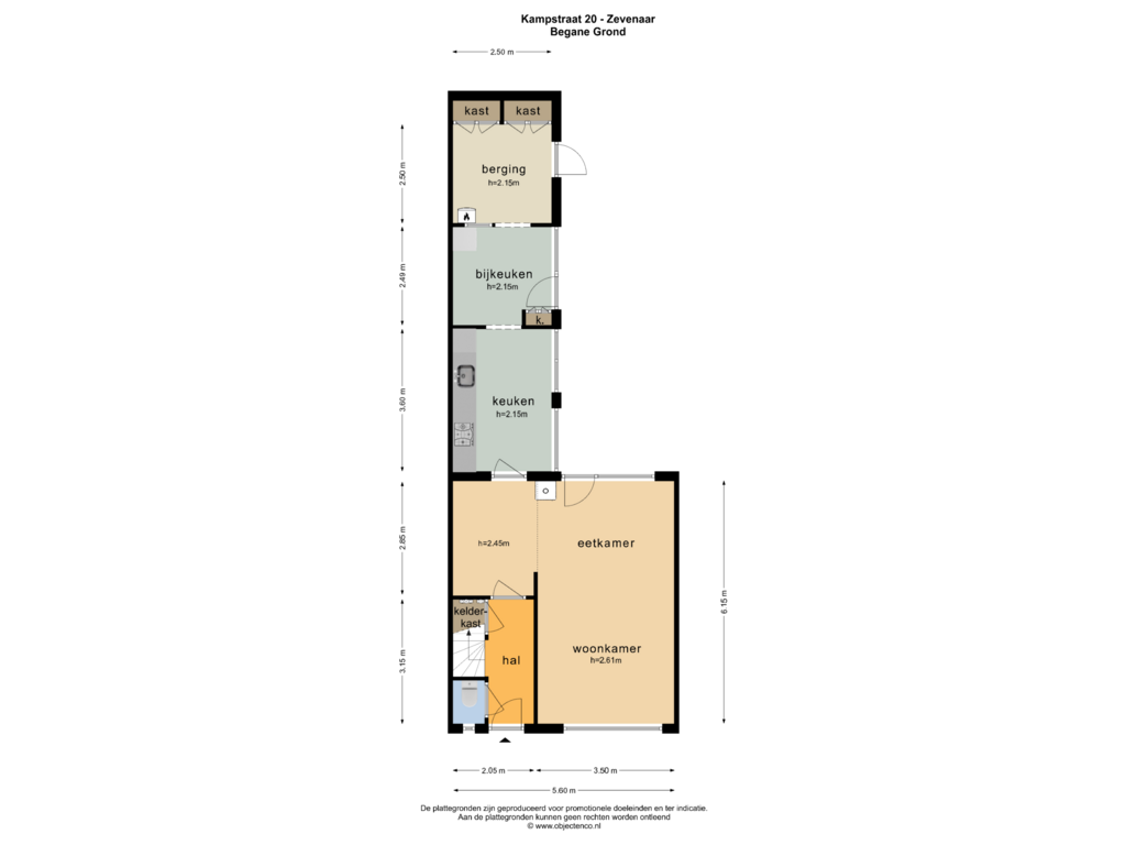 Bekijk plattegrond van Begane Grond van Kampstraat 20