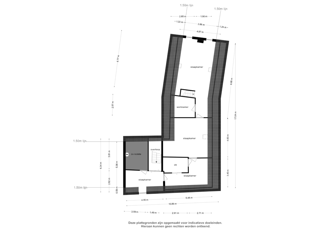 View floorplan of 2e verdieping of Kerkplein 16