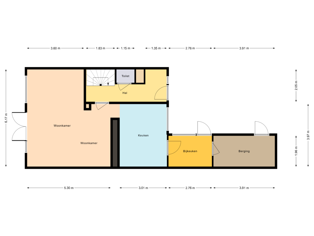 View floorplan of Begane grond of Sweelinckstraat 11