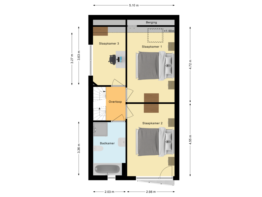 View floorplan of Eerste verdieping of Lavendelberg 41