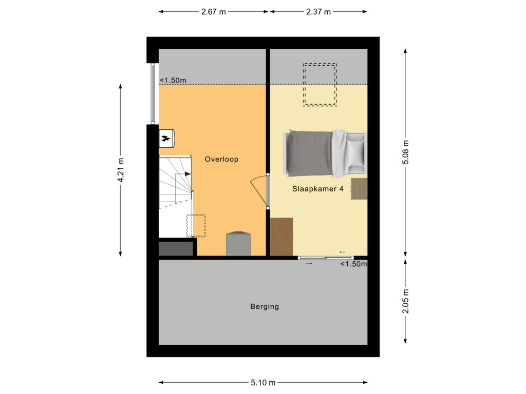 View floorplan of Tweede verdieping of Lavendelberg 41