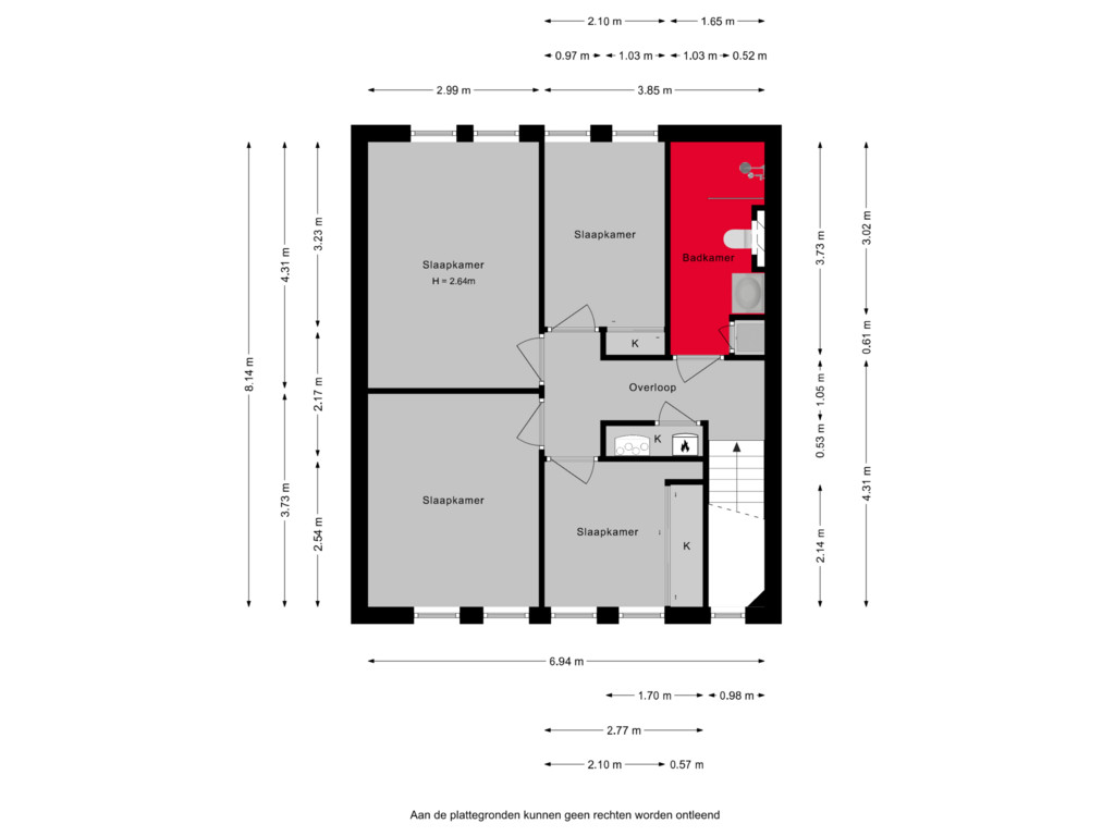 Bekijk plattegrond van 1e verdieping van Grasakker 45