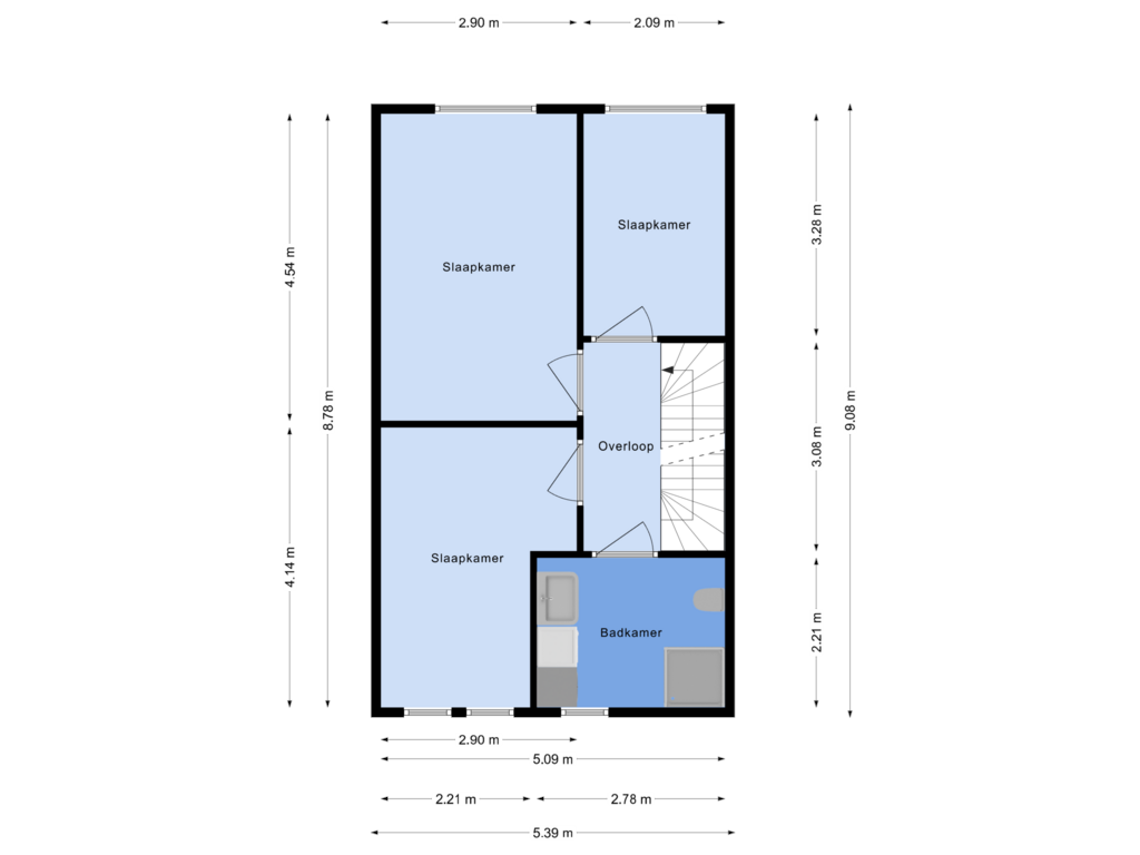 Bekijk plattegrond van Eerste verdieping van Thorbeckestraat 18