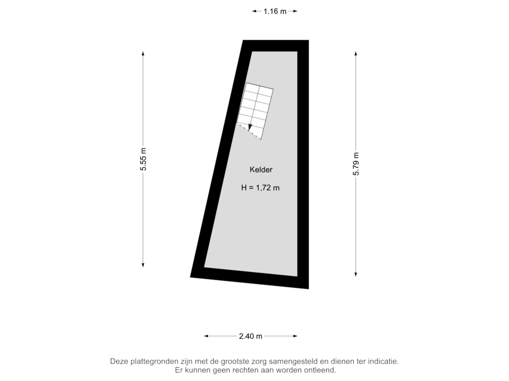 Bekijk plattegrond van Kelder van Clemensstraat 39