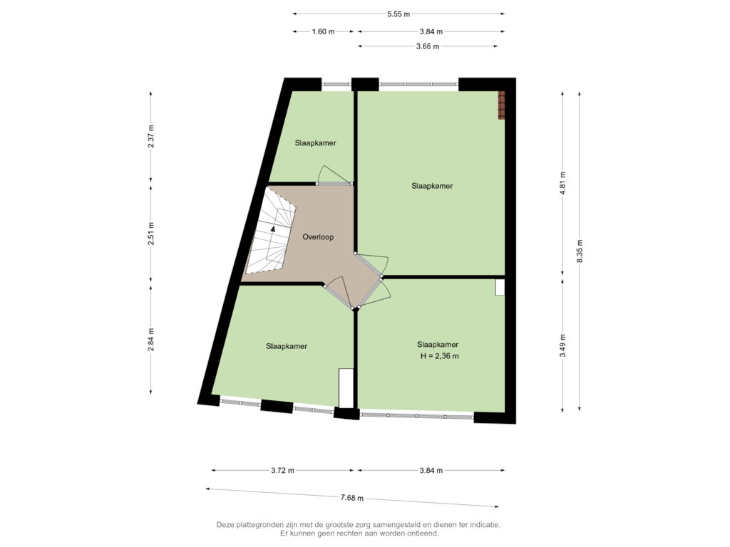 Bekijk plattegrond van 1e Verdieping van Clemensstraat 39