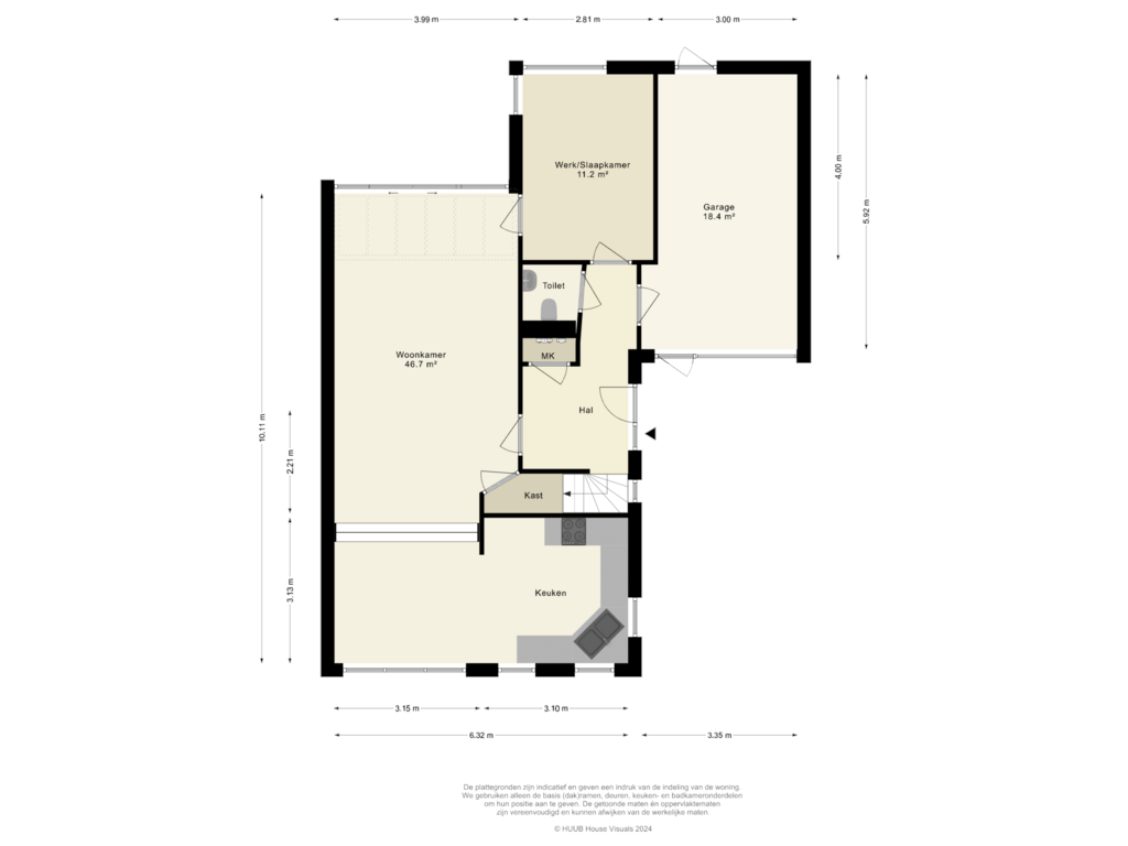 Bekijk plattegrond van Begane Grond van Goudhaver 42