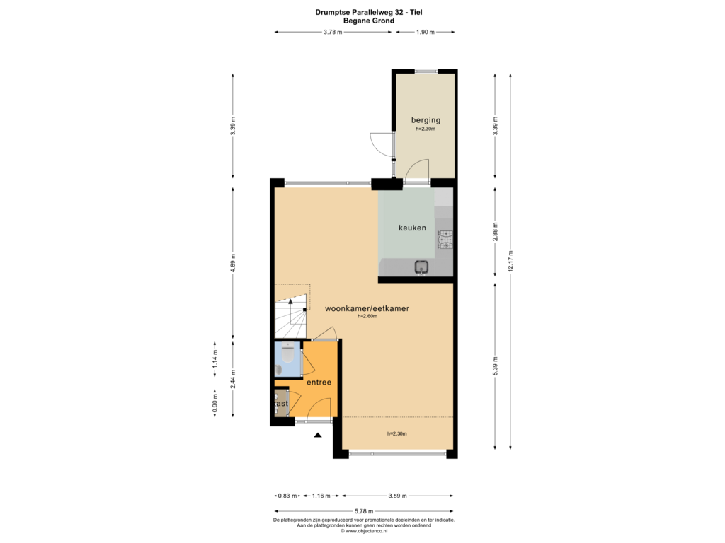 Bekijk plattegrond van BEGANE GROND van Drumptse Parallelweg 32