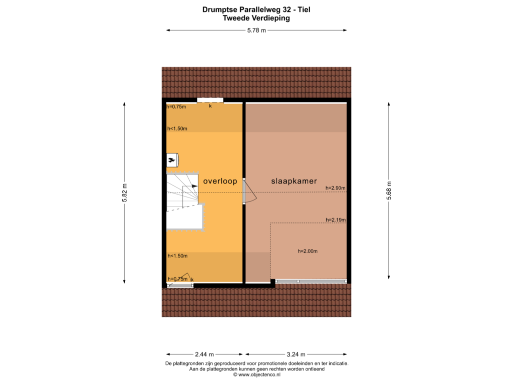 Bekijk plattegrond van TWEEDE VERDIEPING van Drumptse Parallelweg 32