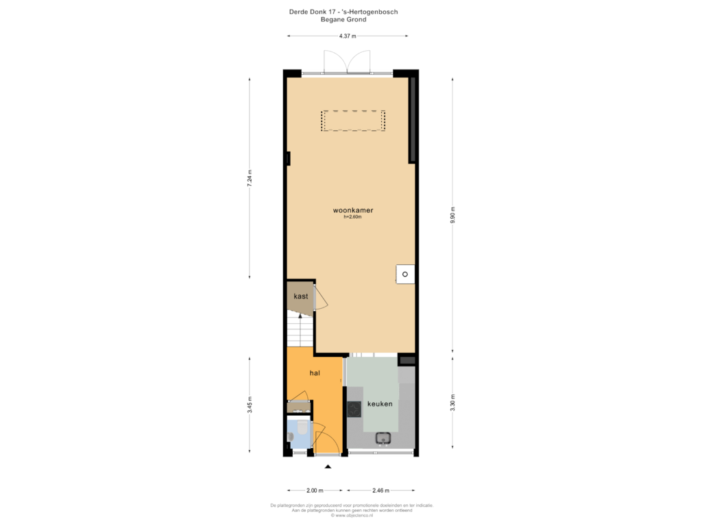 View floorplan of BEGANE GROND of Derde Donk 17