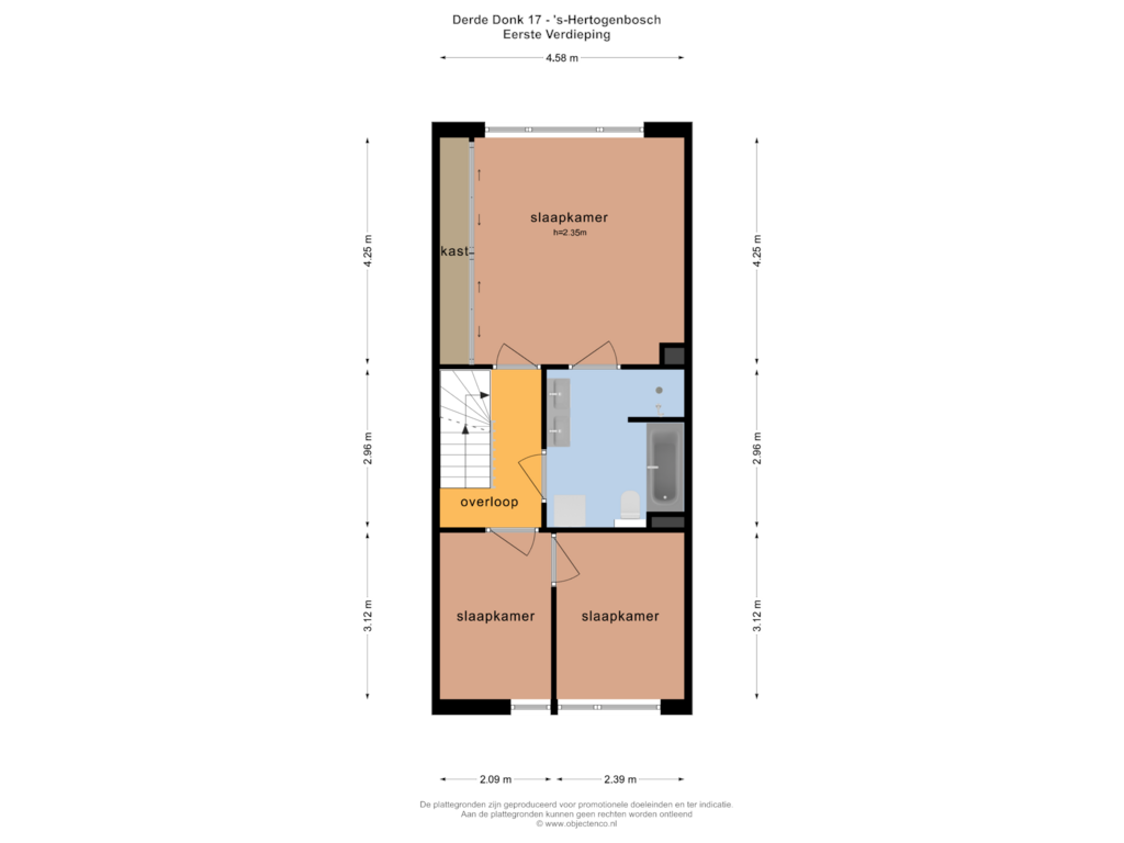 View floorplan of EERSTE VERDIEPING of Derde Donk 17