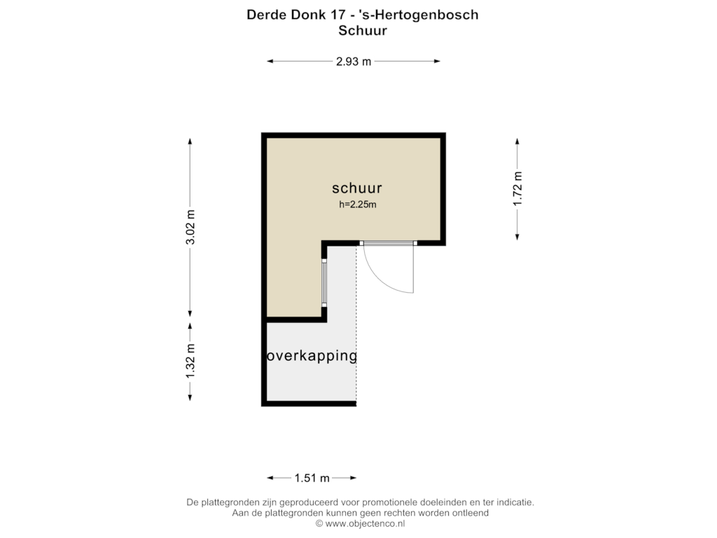 View floorplan of SCHUUR of Derde Donk 17